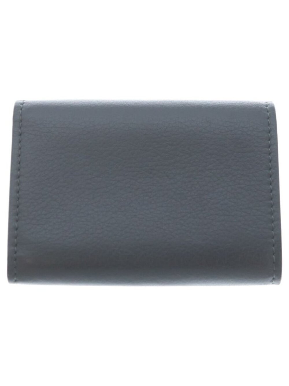 Saint Laurent Paris Trifold Wallet Compact Coin Purse Gray Leather Gold - Picture 2 of 6